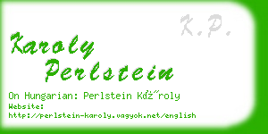 karoly perlstein business card